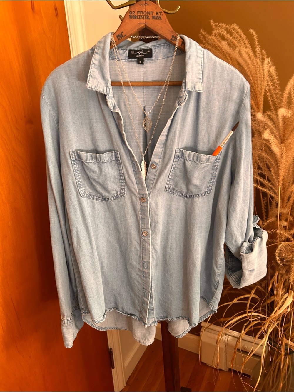 Lightweight Washed Denim Shirt